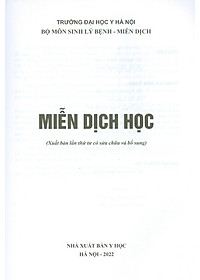 MIỄN DỊCH HỌC (Xuất bản lần thứ tư có sửa chữa và bổ sung - năm 2022)