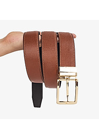 Thắt lưng nam, dây nịt nam da bò Saffiano 2 lớp Bụi Leather L109 - Khóa cài xoay 360 độ, dùng được cả 2 mặt - Bảo hành 12 tháng
