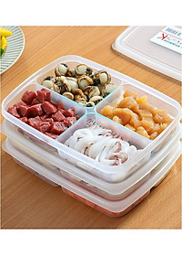 Hộp nhựa bảo quản thực phẩm đa năng và tiện lợi có chia 4 ngăn Nakaya - Hàng nội địa Nhật Bản.