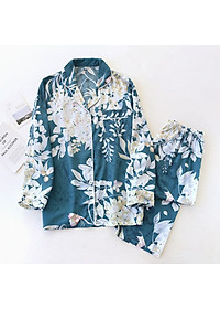 Đồ Bộ Nữ Dài Tay, Pijama Mặc Nhà Cho Nữ Bigsize Azuno BN2111 Chất Liệu Cotton Lụa Có Thể Mặc Mùa Hè
