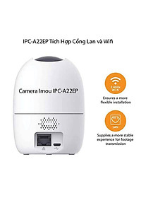 Camera IP Wifi IMOU IPC A22EP chuẩn 1080P Xoay 360 độ -  hàng chính hãng
