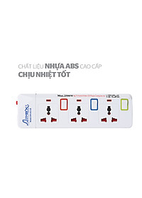 Ổ cắm điện Sunhouse SHE-OC2-5RD, Công suất 2500W, Dây dài 4,5m, Công tắc riêng biệt cho từng ổ, Bảo hành 12 tháng