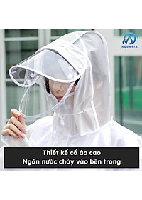 ÁO MƯA ĐƠN Áo Mưa Trong Suốt Dáng Dài Vành Rộng Có Khóa Kéo