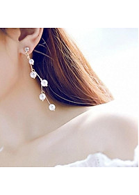 Khuyên Tai Dáng Dài Đính Ngọc Trai Nhân Tạo