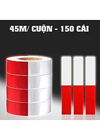 Cuộn Phản Quang 2 Màu Đỏ Trắng Bóc Dán Cho Xe Tải, Xe Container, Xe Hơi, Xe Ô tô Dài 45 Mét/ Cuộn Giúp An Toàn Ban Đêm Mai Lee