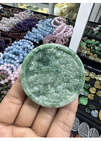 Mặt dây chuyền tranh sơn thủy đá ngọc phỉ thúy