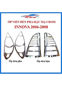 Ốp viền đèn pha hậu Innova 2006-2007-2008 mạ crom trang trí làm đẹp xe