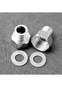 Combo 02 nối giảm (nối hụt) ren trong 27 - ren ngoài 21, nối ren trong 27 ren ngoài 21 Inox kèm gioăng
