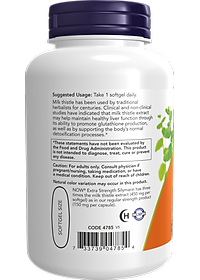 Viên Uống NOW FOODS Extra Strength Silymarin 450mg Giải Độc Gan, Tăng Cường Chức Năng Gan, Thận