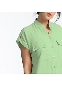 Áo Túi Hộp Áo Sơ Mi Nữ Áo Kiểu Đẹp Thời trang thiết kế Hity TOP106 (Xanh Bọt Biển)