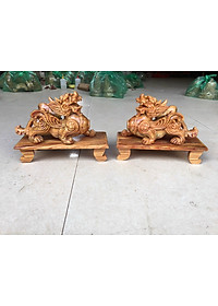 Cặp tỳ hưu bằng gỗ huyết long có cả đế kt 20×12×9cm