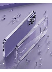 Ốp Lưng dành cho iPhone 14 Pro Max Cứng Trong Suốt Chống Ố Vàng siêu mỏng Đính Đá hiệu Memuni Diamon - Hàng nhập khẩu