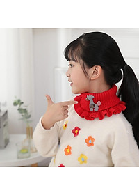 Khăn cổ cho bé vải len mềm ấm áp mùa đông thiết kế hươu hoạt hình - khan co be vai len mem