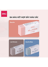 Gôm tẩy 2B Deli - Không bụi - Màu sắc vintage - Xanh dương/Hồng/Nâu