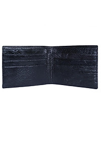 HP2451 - Bóp nam Huy Hoàng da đà điểu da chân 2 mặt da màu đen