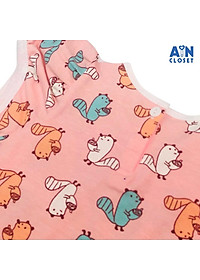 Bộ quần áo ngắn bé gái họa tiết Sóc ôm sồi hồng thun cotton - AICDBGSEI4HZ - AIN Closet
