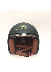 Nón bảo hiểm 3/4 kính âm Royal M139 tem V5 đen nhám cao cấp  - Lót tháo rời - Kính che hết mặt