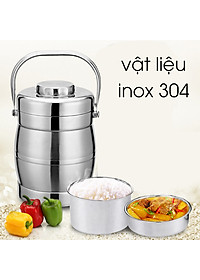  Cặp Lồng Inox 3 Tầng 1.4 - 2 Lít -Cặp Lồng  Đựng Cơm Cháo Phở Giữ Nhiệt Cao Cấp - Cà Mên Inox - Hàng Loại 1 - Chính Hãng MINIIN
