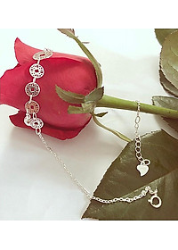 Lắc chân nữ bạc 925 bạc xinh - Chuỗi kim tiền may mắn RYBJ50089