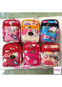 Móc khóa balo 3 ngăn mèo Kitty móc khoá ví da mini