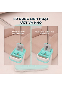 Bộ Lau Nhà MyJae Đài Loan Sợi Fiber Xoay 360 Độ Thông Minh 125cm