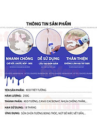 Keo Vá Tường Chống Thấm LKB 250gr - Trám Trét Vết Nứt Khe Hở Tường - Chống Mốc Ẩm Làm Sạch Tường - 206808