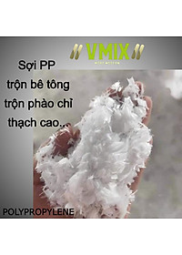 [1kg] Sợi Polypropylene PP dài 12mm gia cường cho phào chỉ thạch cao,trong bê tông nhẹ,chống nứt bê tông thạch cao