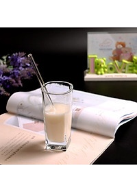 Ống Hút Thủy Tinh Lẻ Thẳng/Cong - Nhiều Màu - 20cm x 0.8cm