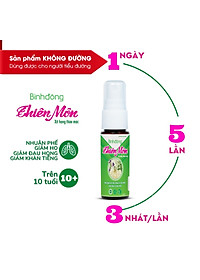 Bình Đông Thiên Môn xịt họng thảo mộc 20ml - Hỗ trợ các triệu chứng ho khan, ho có đờm