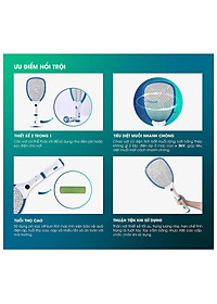 Vợt Muỗi Thông Minh Rạng Đông RD.02 2 Trong 1 Tích Hợp Đèn Pin và Vợt Bắt Muỗi - Hàng Chính Hãng