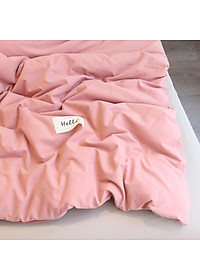 Bộ Chăn Ga Gối Cotton Tici LIDACO - Hồng Phấn Ga Be