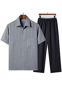 Bộ đũi nam trung niên, bộ quần áo trung niên nam cho bố