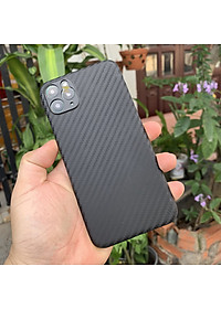 Ốp lưng siêu mỏng, vân carbon dành cho iPhone 11 Pro Max - Màu đen