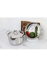 Bộ Nồi Xửng Hấp Fivestar Inox 3 Đáy ST24-3D - Hàng Chính Hãng