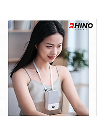 Quạt gió mini cầm tay Rhino F302 tích điện, 3 mức độ gió, pin 2000 mAh kèm dây treo - Hàng chính hãng