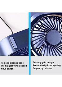 Quạt sạc usb mini để bàn xoay 120 độ - Hàng chính hãng