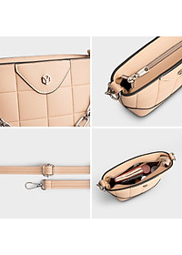 Túi Yuumy ( Thời trang nữ họa tiết hình vuông - Túi đeo chéo da Seasand YN193 )