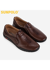 Giày Lười, Giày Mọi Nam Da Bò SUNPOLO CS5052 (Đen, Nâu)