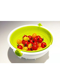 Bộ rổ nhựa đa năng 2 lớp tròn hàng nội địa Nhật Bản