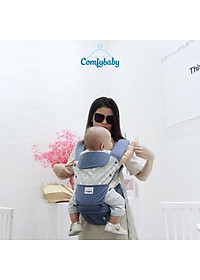 Địu ngồi trẻ em cao cấp siêu mềm - siêu thoáng 4 tư thế Comfybaby CF119HC003 cho bé từ sơ sinh tới 36 tháng có mũ đỡ đầu
