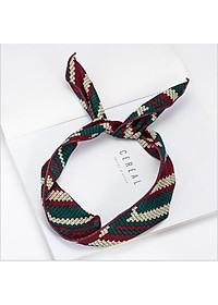 Băng đô turban nữ bản to dạng dây buộcTB32B đỏ xanh trắng
