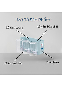 Kệ Để Bàn Chải, Cốc Và Kem Đánh Răng Việt Nhật, Bộ Cắm Bàn Chải 3 cốc - Nhựa Việt Nhật Chính Hãng