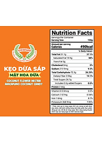 Kẹo dừa sáp VICOSAP mật hoa dừa không đường đồ ăn vặt healthy kẹo mềm dẻo đặc sản Trà Vinh hộp 180g