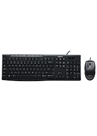 Bàn phím chuột có dây Logitech MK200 có kích thước đầy đủ, Tám phím phương tiện, Chống đổ tràn, bền bỉ - Hàng Chính Hãng