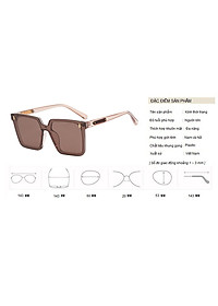 Kính Râm Kính Mát Nam Nữ Mắt Phẳng Vuông To Hàn Quốc, Chống Tia UV, Đen, Nâu, Vàng - BLUE LIGHT