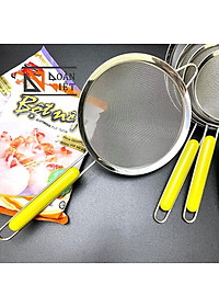 RÂY BỘT , LƯỢC DỪA, VỚT BỌT INOX cầm tay- lưới khít CÓ TAY CẦM NHỰA BỌC CHỐNG NÓNG CAO CẤP nhiều size