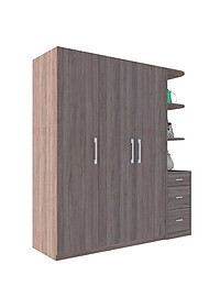 [Miễn phí vận chuyển & Lắp đặt tại TP. Hồ Chí Minh] Tủ quần áo gỗ cao cấp thiết kế thông minh 3 cánh, nhiều ngăn hộc phong cách sang trọng Ohaha - TQA032 - Màu E/Màu Xám