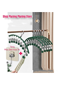 Combo Móc phơi quần áo inox 304 sáng bóng đẹp dài 42cm