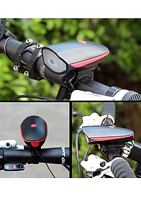 Đèn xe đạp thể thao miDoctor siêu sáng có còi pin sạc usb led T6 chống nước - Đèn còi xe đạp có 3 chế độ sáng còi to - Chính hãng miDoctor