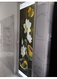 Tranh dán tường 3D hoa sen trắng TDT02